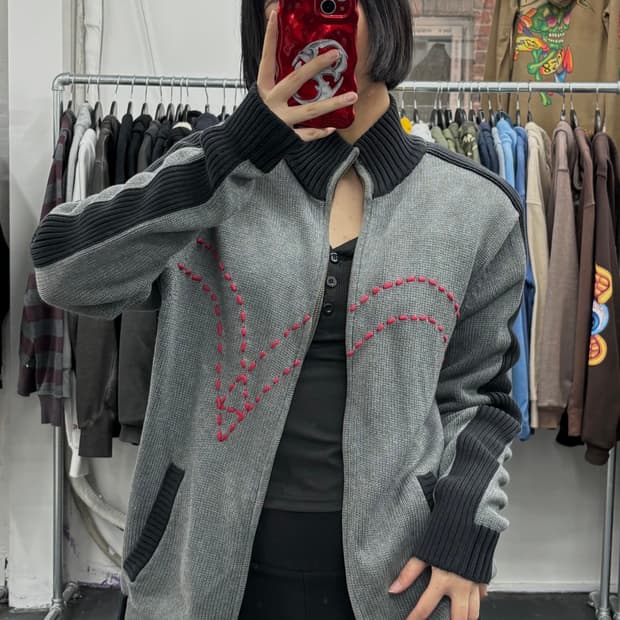 리바이스 빅로고 니트집업