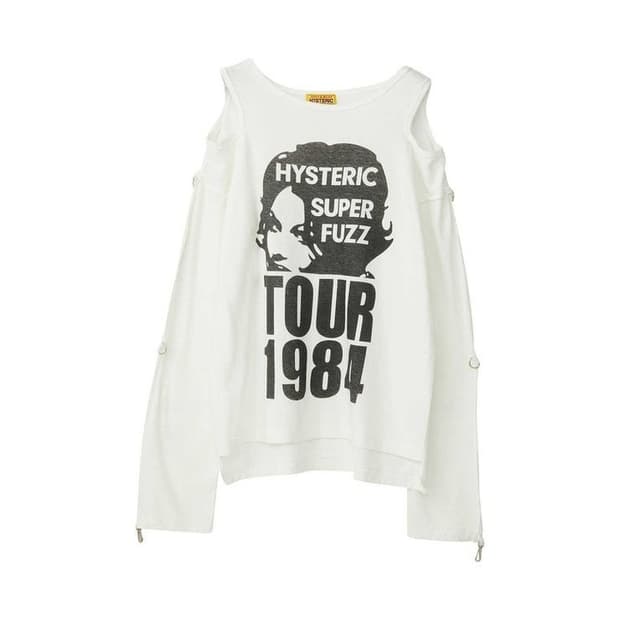 히스테릭 글래머 tour 1984 풀오버 티셔츠 화이트