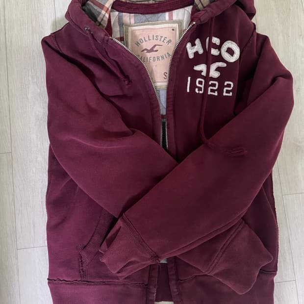 홀리스터 버건디 후드집업