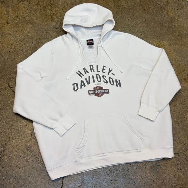 00s 미국 빈티지 할리데이비슨 빅로고 후드티 후드집업