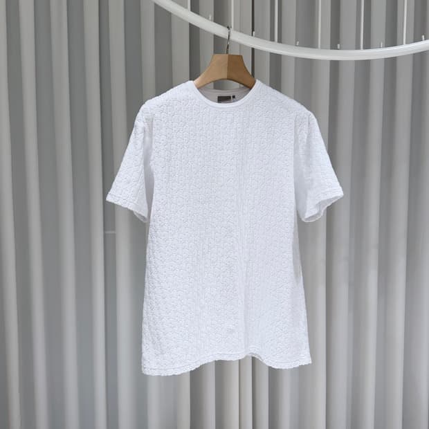 (S급/M) / 26S/S 신상 디올 테리 오블리크 반팔 티셔츠 화이트