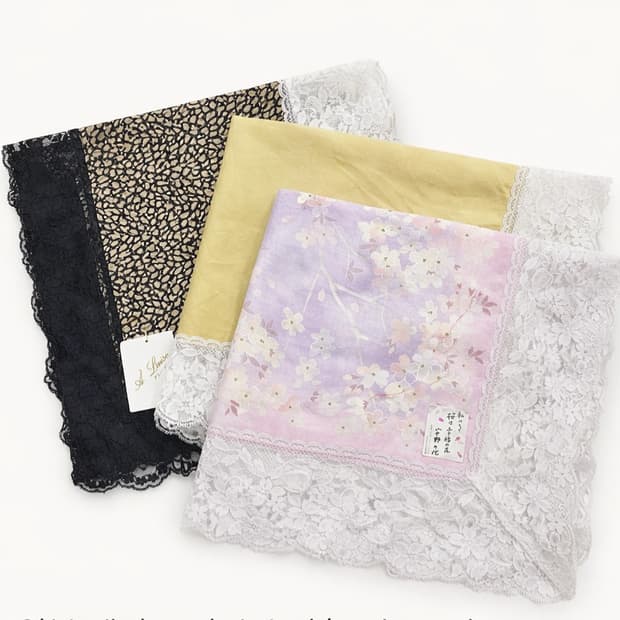 일본 레이스 빅 손수건/스카프 3장 일괄판매