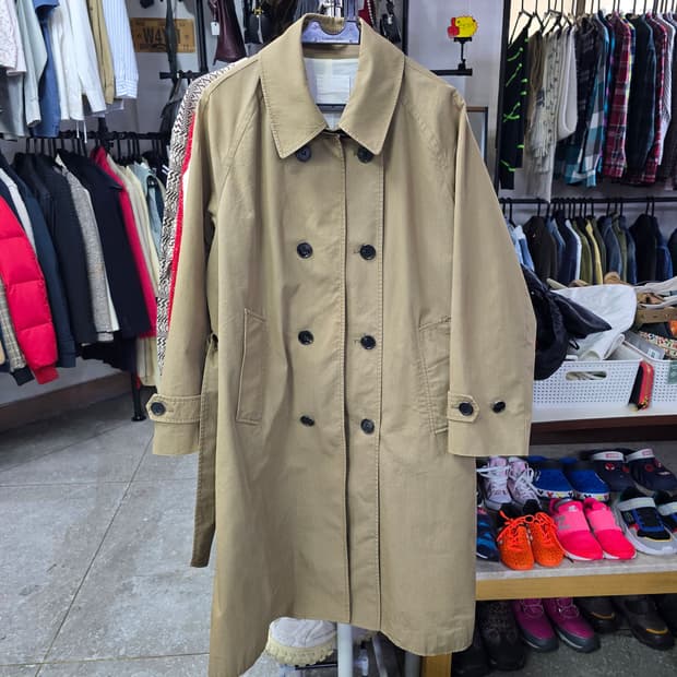 톰보이 더블 버튼 롱 트렌치 코트 (1266)