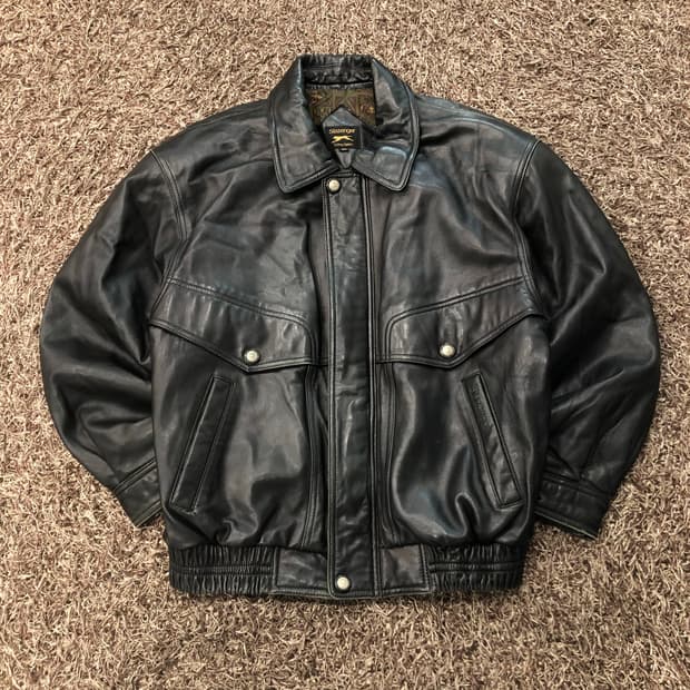 슬래진저 90s 양가죽 봄버 레더 가죽 자켓
