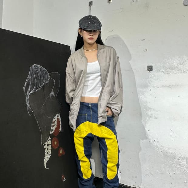 언더커버 콜라보 ma-1 스카잔 해골 자켓