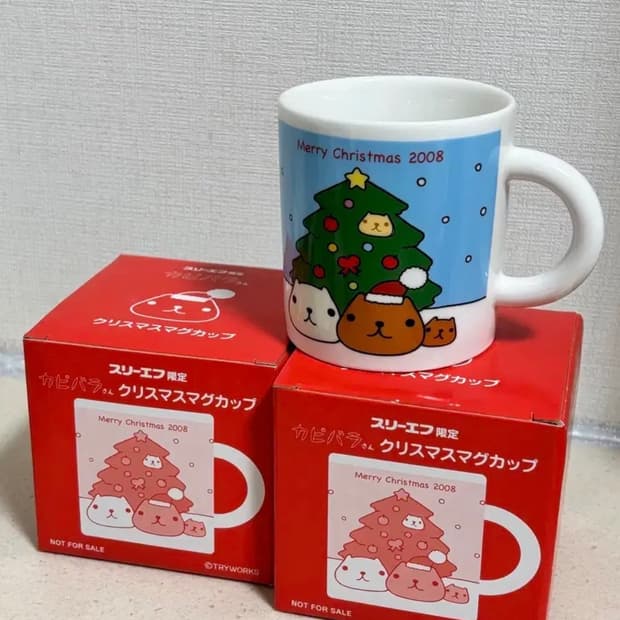 카피바라상 2008년 한정 메리 크리스마스 머그컵 고전 빈티지 식기