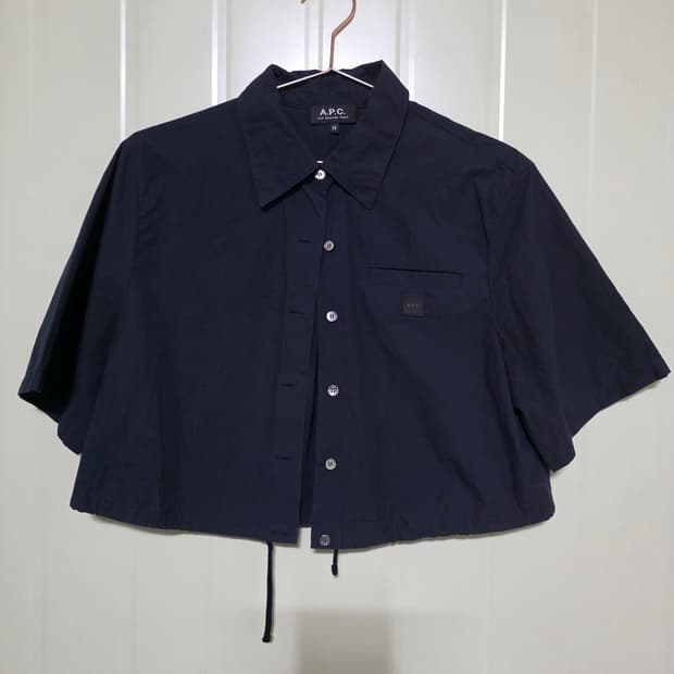 A.P.C. 네이비 크롭 셔츠 38