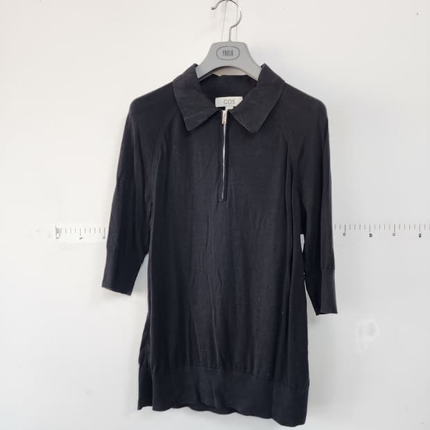 COS 코스 블랙 하프넥 지퍼 니트