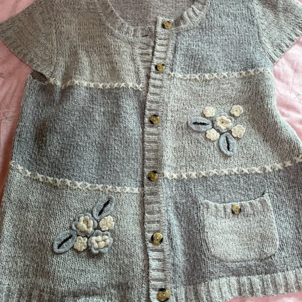 반팔니트가디건