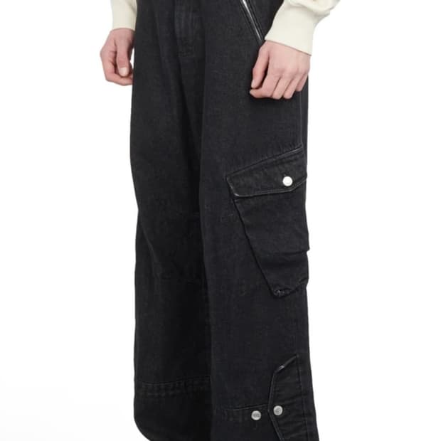 에곤랩 egonlab 와이드 카고 스톤 데님팬츠 M