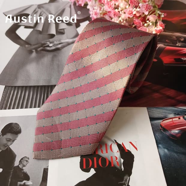 오스틴리드 실크 체크 패턴 넥타이 8cm A+등급 A19129
