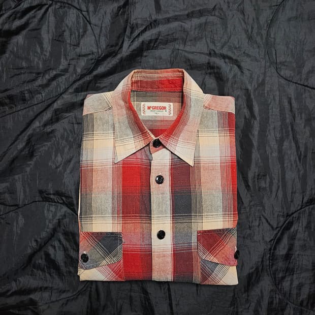 맥그리거 90s 일본판 투포켓 체크 셔츠 L