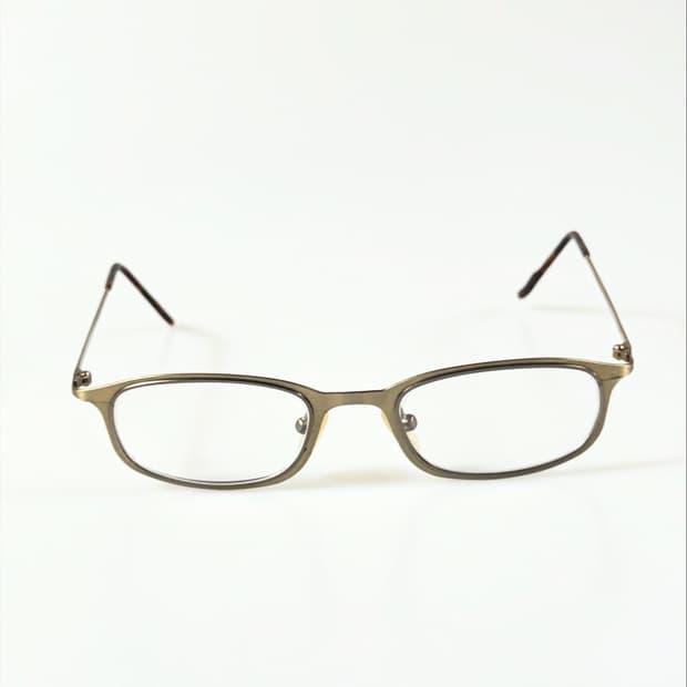90s 엔틱 브론즈 메탈릭 스퀘어 빈티지 안경