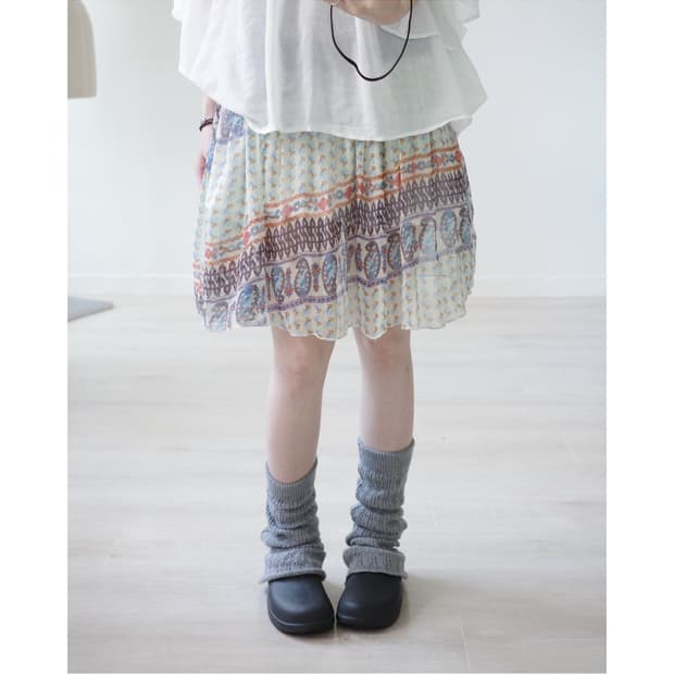 Bohemian paisley chiffon layered skirt