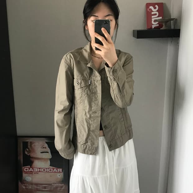 리바이스 베이지 트러커 셔츠 자켓