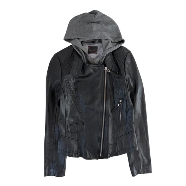 Vintage 양가죽 후드 자켓