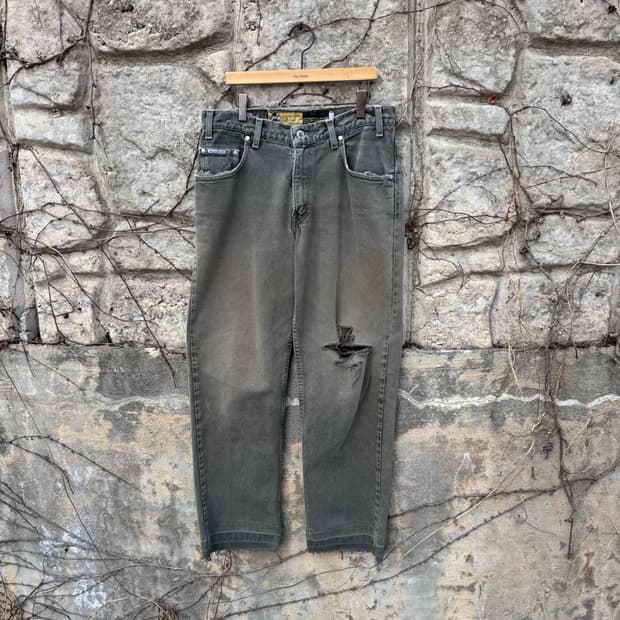 90s 리바이스 실버탭 빈티지 usa 모스그린 데님 팬츠 