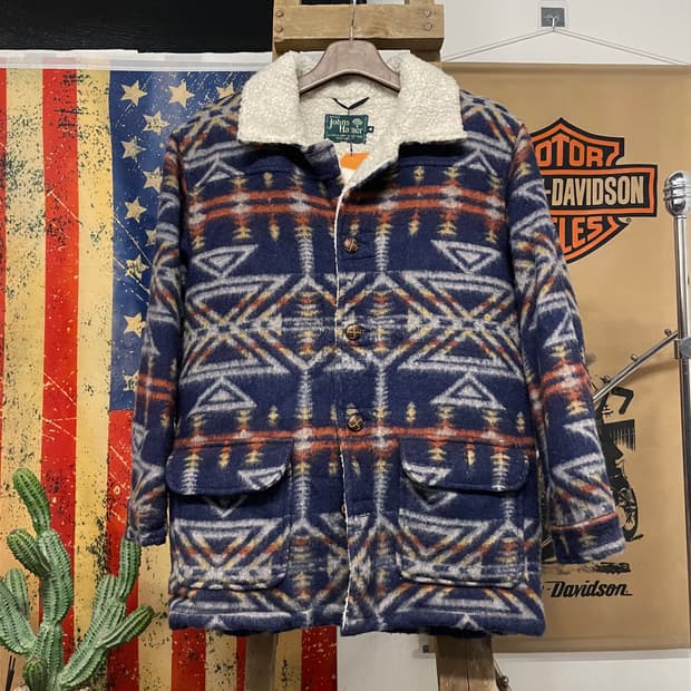 90s 존스 하머 쉐르파 안감 에스닉 패턴 자켓