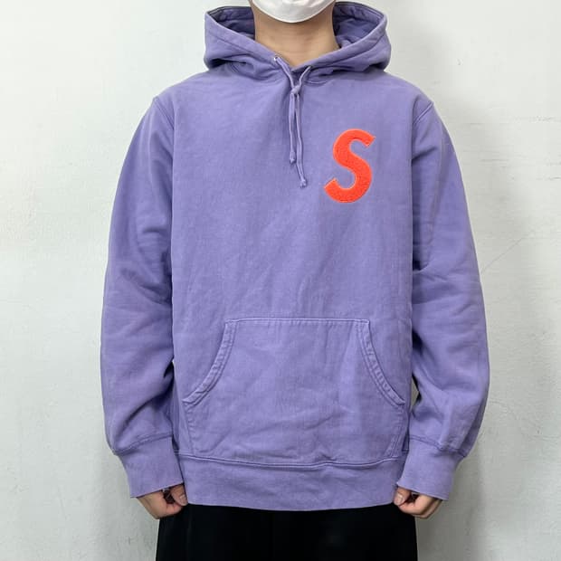 슈프림 19FW 셔닐 S로고 후디 라이트 바이올렛