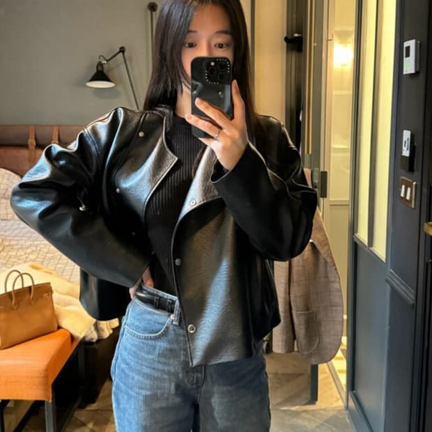 츄니토리 블랙 가죽자켓