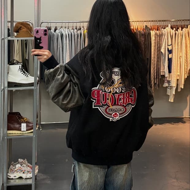 아이언헤드 빅로고 모직 바시티 자켓 A1746