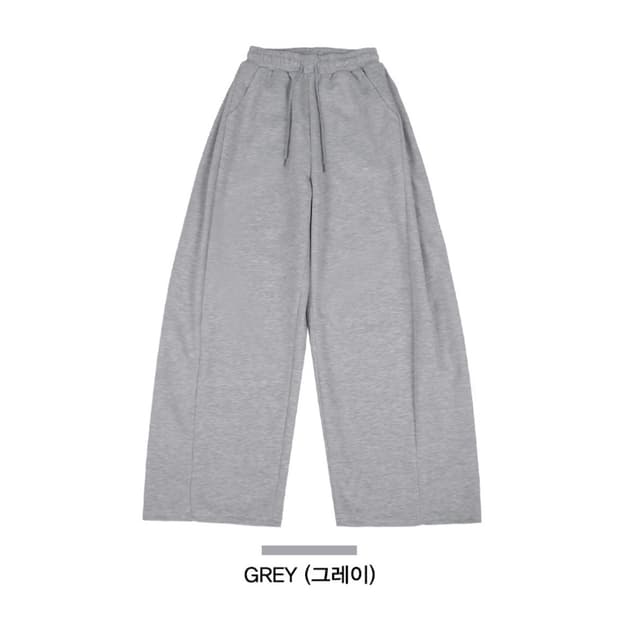 핀턱 와이드 스웻팬츠 쌔거 그레이