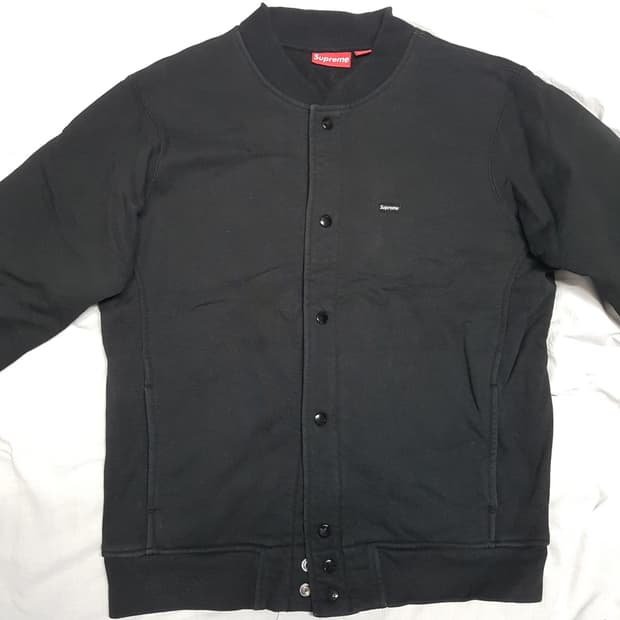 L 슈프림 스냅 프론트 스웻 자켓 스몰 박스 로고 블랙 supreme