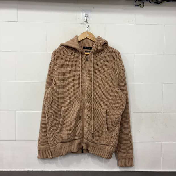 에르메질도제냐 와플 니트 후드집업