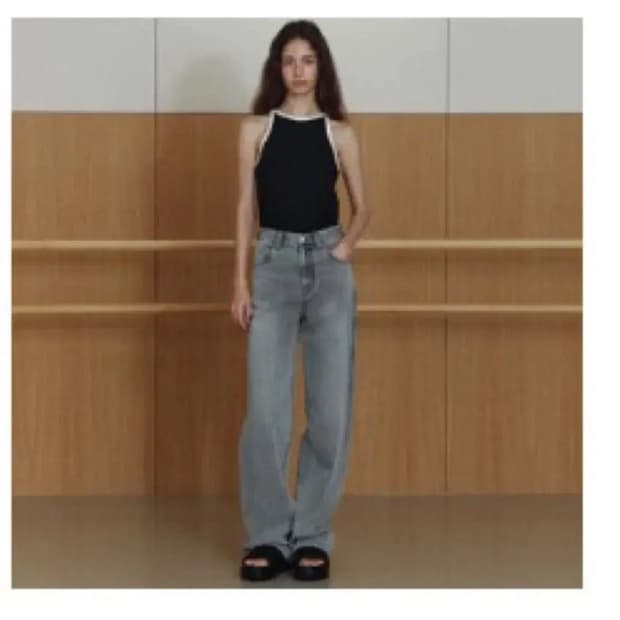 르 LE 워싱 데님 그레이