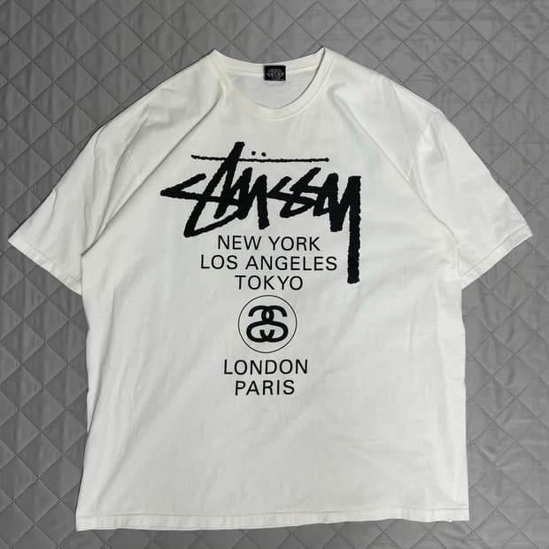 스투시 월드투어 반팔 티셔츠 화이트