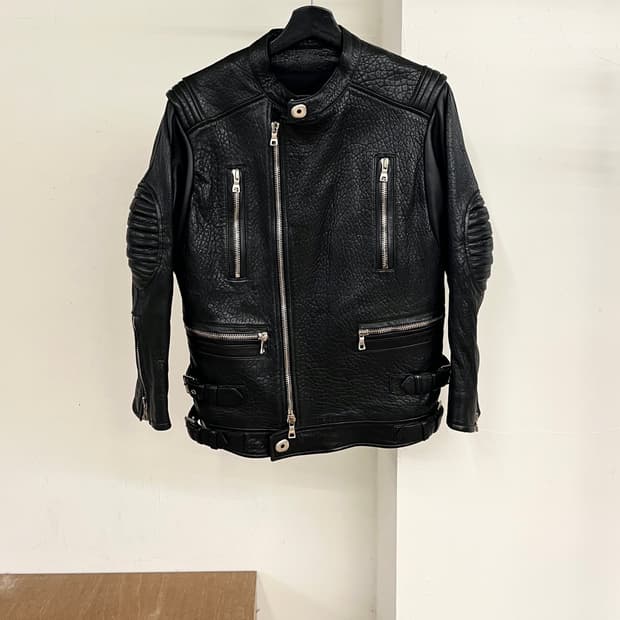 발망 블랙 램스킨 모토자켓