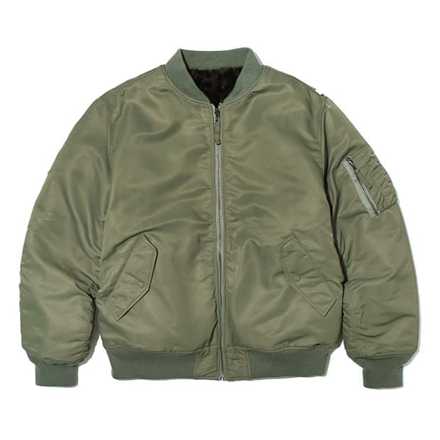 페치선데이 나일론 리버시블 MA-1 그린 L