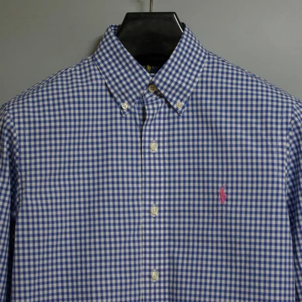 랄프로렌 깅엄체크 셔츠S
