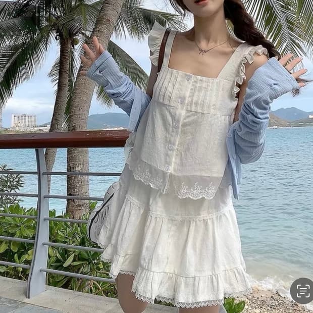 레이스 밴딩 스커트