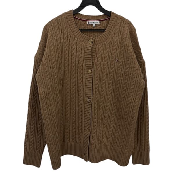 타미힐피거 여성 꽈배기 가디건