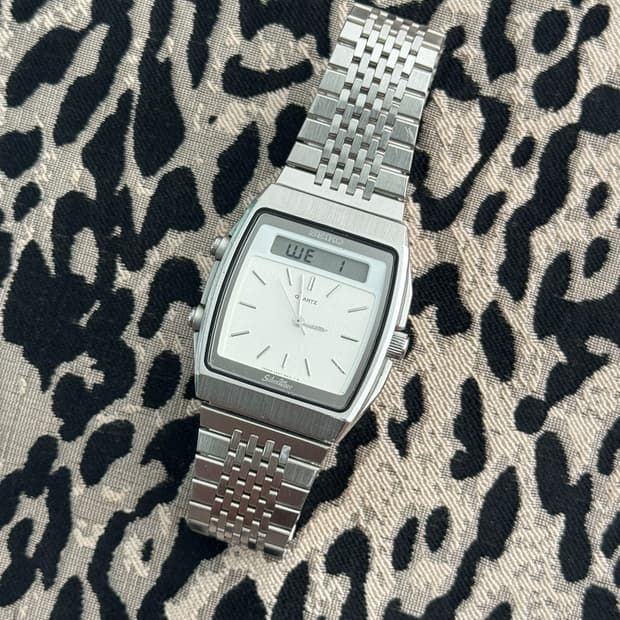 80s 빈티지 세이코 실버웨이브 아나디지 