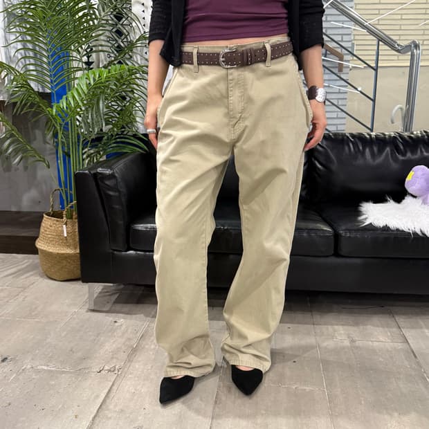 Dickes 와이드 핏 팬츠 베이지