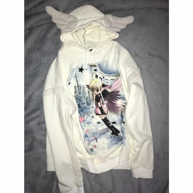 CFIERCE 씨피어스 날개 후드 후드티 사이버코어 서브컬쳐 브랜드