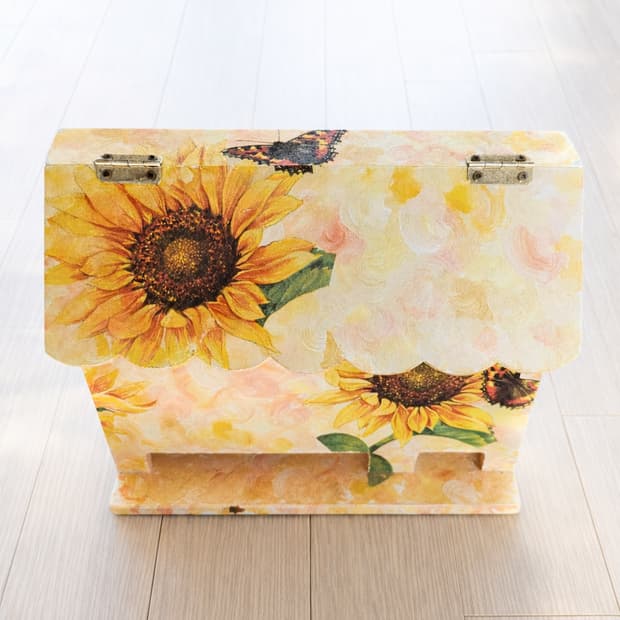 돈들어오는 해바라기 냅킨아트 티박스 풍수지리 인테리어 소품 개업식선물