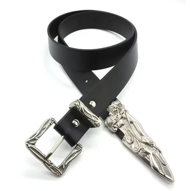 Gothic Dagger Buckle Leather Belt