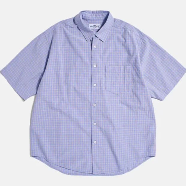 피도디도 체크 하프 셔츠 퍼플 M