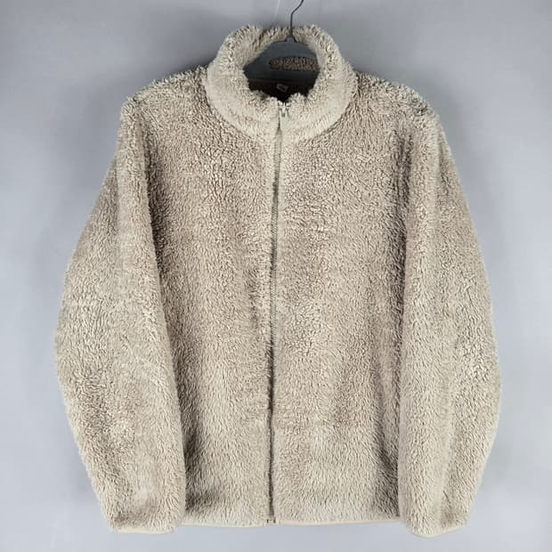 [무료배송]유니클로 M 여성 보아털 후리스 플리스 자켓 베이지