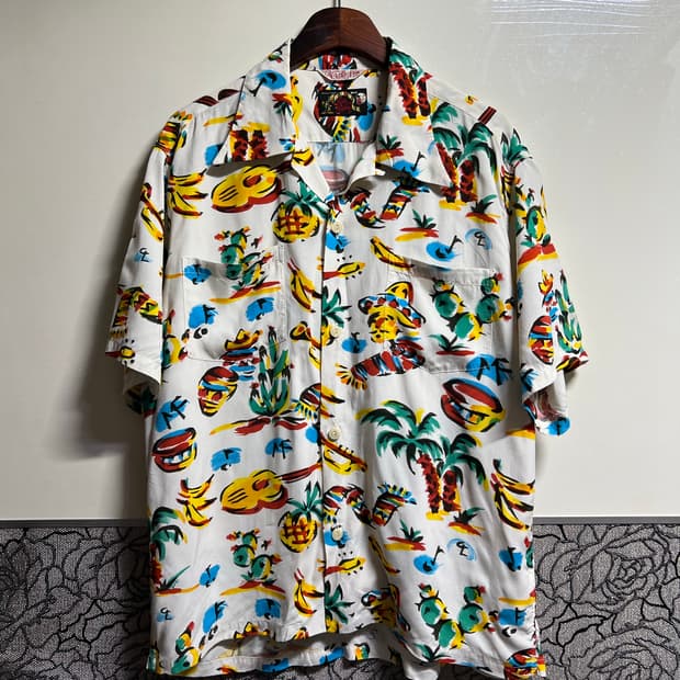 미스터 프리덤x선서프 레이온 하와이안셔츠