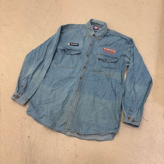 빈티지 패치 데님 셔츠