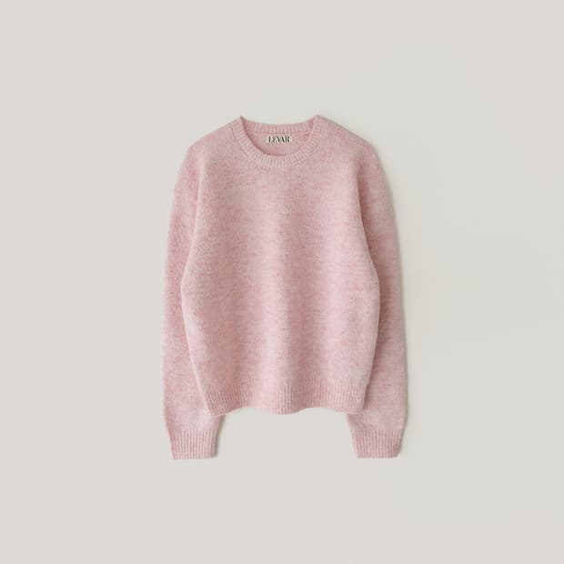 Pullover Round Wool Knit - Sherbet Pink