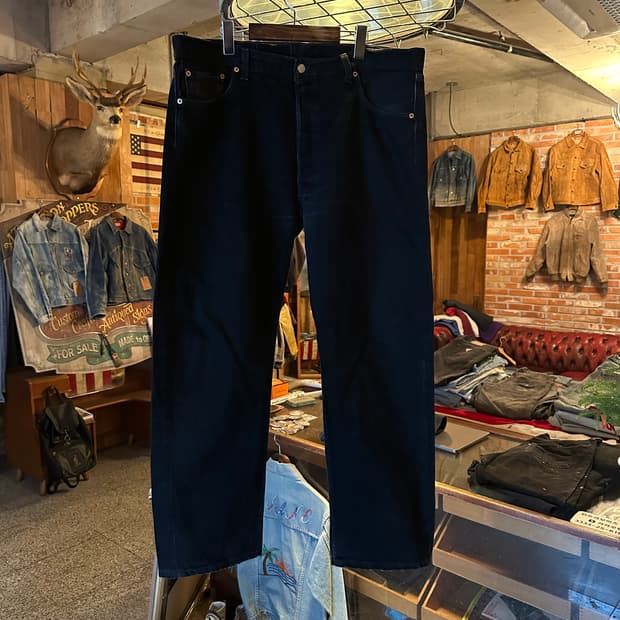90s USA 빈티지 리바이스 501 0660 블랙진 흑청 데님 팬츠