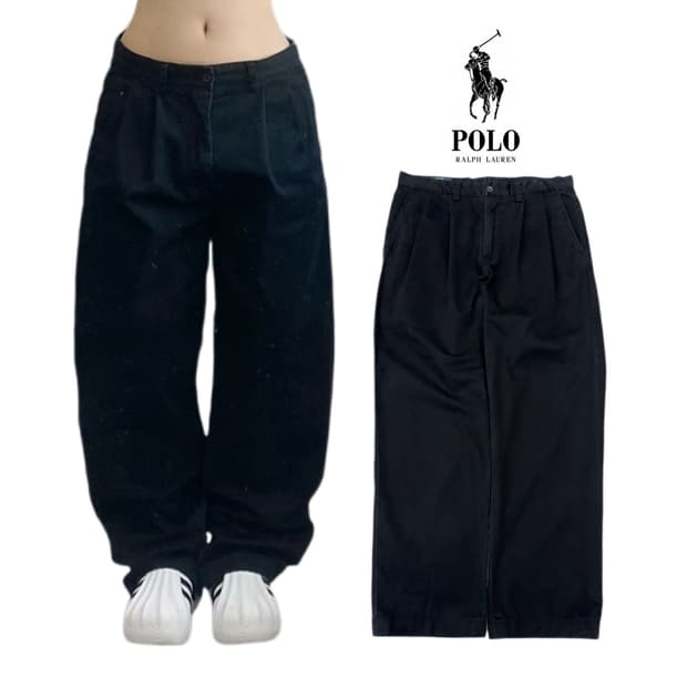 폴로 코튼 치노팬츠 블랙