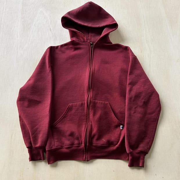 90s 러셀 애슬레틱 후드집업 레드