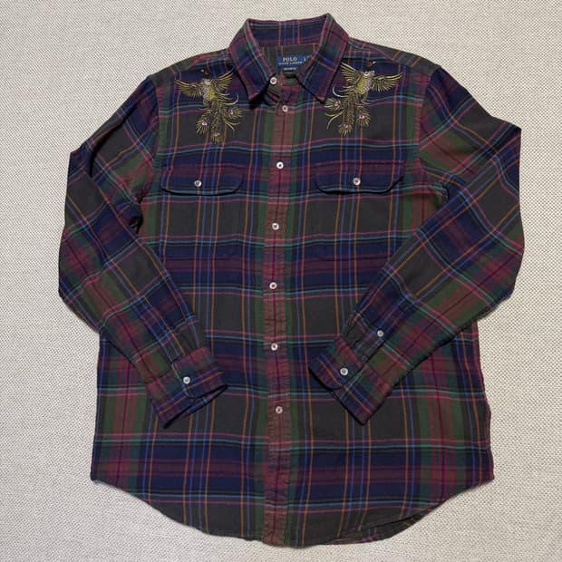 폴로 랄프로렌 자수 체크 남방