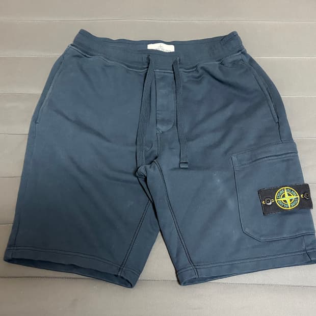 스톤아일랜드 가먼트다잉 ZIP카고포켓 져지 반바지 S